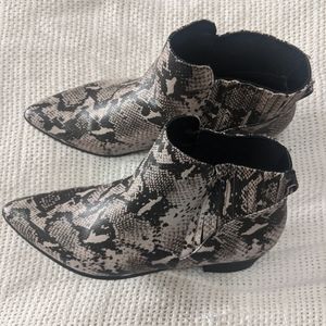 Snake skin booties